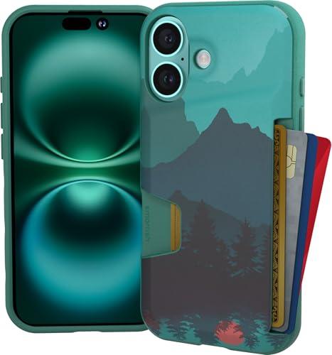 Smartish® iPhone 16 Wallet Case - Wallet Slayer Vol. 1 [Slim + Protective] Credit Card Holder - Drop Tested Holds 4 Cards Hidden Flip Card Slot Cover Compatible with Apple iPhone 16 - Moving Mountains