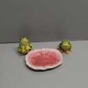 Ceramic Salt & Pepper Shakers,Hand Painted Novelty Frog and Lotus Leaf Kitchen Dcor