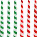 EBaokuup 6 Pcs Christmas Stripe Taper Candles,10 Inch Candy Cane Taper Candles,Red Green Christmas Decorative Tree Candles for Home Table Decor Wedding Party Centerpiece
