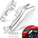 Benlari Chrome Mid Frame Air Deflectors Heat Shields Deflector 2009-2024 Compatible for Harley Davidson Touring Street Glide Road Glide Electra Glide Road King Ultra Limited Tri Glide CVO