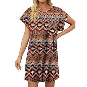 KISSMODA Womens Summer T Shirt Dress Casual Short Sleeve Beach Cover Up Tunic Tops with Pockets (XXL)