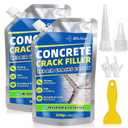 Concrete Crack Filler, 2.2lb(1kg) High Elasticity Self-Leveling Cement Crack Filler for Driveway, Walkway, Patio – Easy Repair Solution Indoor & Outdoor