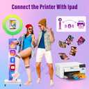 JIYANG Portable Photo Booth Compatible with Any Ipad,Photo Booth Stand Shell with ChackTok PhotoBooth VIP Member and Flight Case,Free Custom Logo,Perfect for Parties,Wedding and Events(White)