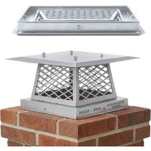 12"x12" Single Flue Bolt-On Chimney Cap with Easy & Fast Assembly Design – Durable Rust-Free Stainless Steel Chimney Cover for Outdoor Protection (Fits 11x11, 12x11, 12x12 & 12.5x12.5 Flues)