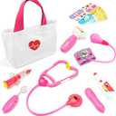 Liberry Doctor Kit for Toddlers 3-5 Years Old, 18-Piece Doctor Bag Pretend Play Toys, Durable Medical Kit with Toy Stethoscope, Pink Doctor Gift for Girls
