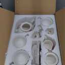 fanquare European Porcelain Coffee Set, Pink Women Tea Set, Bone China Tea Set, Vintage Floral Coffee Tea Pot with Cups