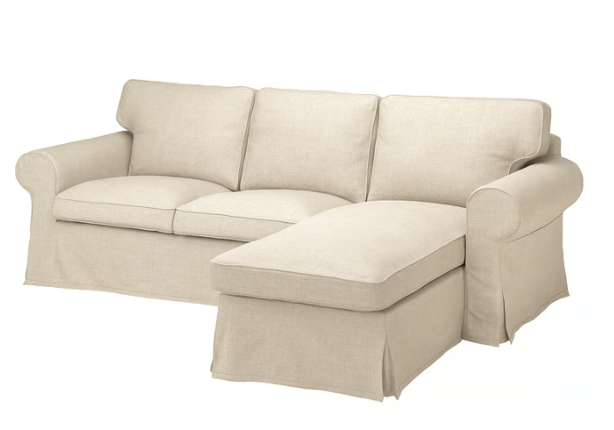 The Sofa Cover Replacement is Custom Made for IKEA Ektorp 4 Seat Sectional Corner Chaise Sofa. Cover Only. Ektorp Slipcover Replacement (Sofa with Chaise, Dark Gray Polyester)