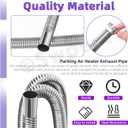 Swpeet 3Pcs 1" x 118" - 25mm x 300cm Stainless Steel Diesel Heater Exhaust Pipe with 18mm-29mm Hose Clamps Kit, Fuel Tank Air Heater Diesel Gas Vent Hose Exhaust Tubing for Car Vehicle - Pack of 2