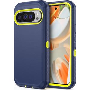 Jiunai for Google Pixel 9 Pro Case Pixel 9 Case Heavy Duty Port Protection Shockproof Dual Layer Tough Dust Proof Rugged Protective Cover Phone Case for Google Pixel 9 Pixel 9 Pro 5G 6.3 2024 Blue