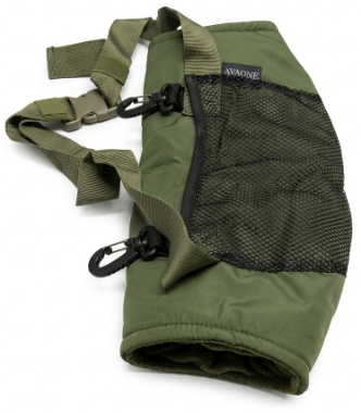 Avaone Tactical Hand Warmer with Zipper & Mesh Pockets- Waterproof Hunting Muff with Adjustable Belt & Hooks, Outdoor Cold, Green 