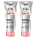 L'Oreal Paris Glossing Sulfate Free Shampoo and Conditioner Set with Glycolic Acid, Hair Care for Lasting Shine and Smoothness for Dull, Dry Hair, EverPure, 1 Kit