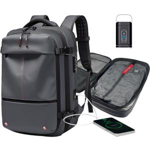 Air Vacuum Backpack with USB Charging Port,Vacpack Backpack with Removable Vacuum Bag, Expandable Air Back with Lock and Pump, Vacuum Compression Bag for Travel and Business