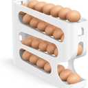 Sotfamily Egg Holder for Fridge, Automatic Rolling Egg Dispenser for Refrigerator, Countertop, Kitchen - Space-saving Egg Roller/ Organizer/ Storage/ Container/ Tray - 1 Pack for 28 Large Size Eggs