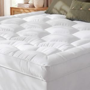 Queen Size Mattress Topper, Thick Mattress Pad for Back Pain Relief
Thick Pillow Top Bed Topper Mattress Pad for Deep Sleep, Cooling Deep Pocket 6-21" Fits Mattresses for Couples & Guest Rooms
