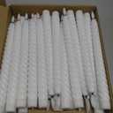 Tuanse 24 Pcs 10 Inch Flameless Twisted Taper Candles Battery Operated LED Taper Flickering Candlesticks Electric Warm Light for Wedding Holiday Birthday Home Decor(White)