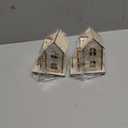 Toyvian 2 Pcs Christmas Village Houses: Led Light Wooden House with Battery, Unfinished Rustic Holiday Village Decor - Perfect for Christmas Table Centerpieces, Xmas Party Decorations,DIY Crafts