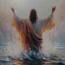 HHB Jesus Baptism Canvas Wall Art Canvas Wrapping 16x24in