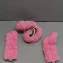 3 Pack Fluffy Steering Wheel Cover Set, 15'' Furry Car Wheel Cover, 2 Seat Belt Shoulder Pads, Anti-Slip Fur Steering Wheel Cover, Winter Warm Fluffy Car Accessories for Women, Pink