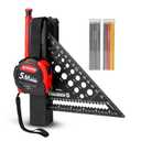 7In Rafter Square with Square Holder, Square Master, Rafter Square Holster for Tool Belt, Woodworking Pencil and Tape Measure, Carpenter Square Tools Set for Woodworking