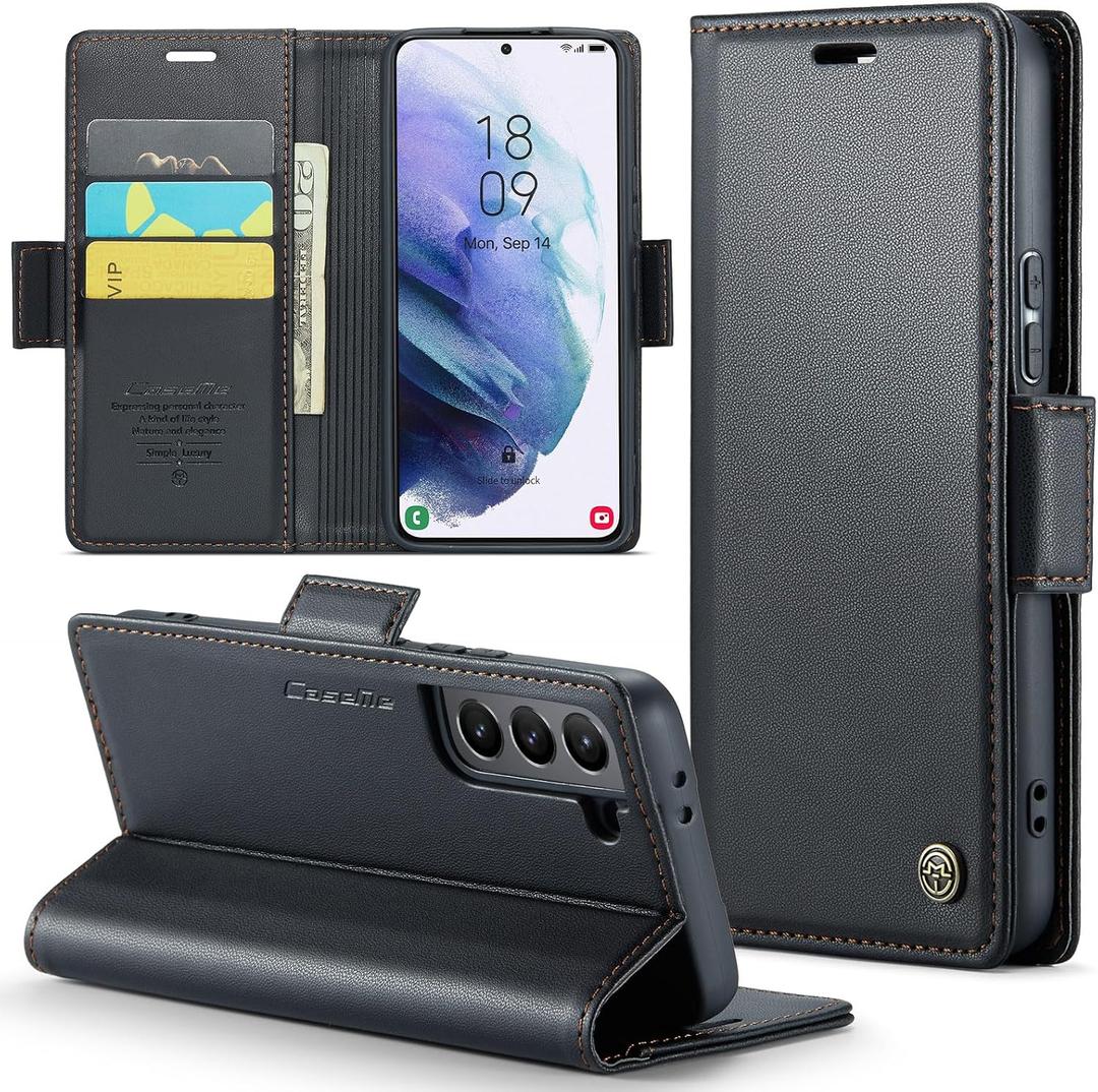 Samsung Galaxy S21 5G Wallet Case with [RFID Blocking] Card Holder Magnetic Kickstand,Soft Leather Flip Protective Case Wallet for Galaxy S21 5G 6.2 Inch -Black