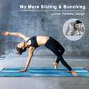 QiyI Yoga Mat Towel with Corner Pockets, Non Slip Sweat Absorbent Hot Yoga Towels, Soft Yoga Blankets with Travel Bag, Skidless Mat Cover for Workout, Gym, Fitness - 70"x26", Blue Tie Dye