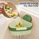 LLQ 2PACK Sink Strainer Basket,2025 New Upgraded Suction Cup Press Sink Drainer Basket,Automatic Dumping Sink Strainer Basket,Faucet Sponge Storage Rack (Yellow + Green)