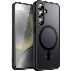 JETech Magnetic Case for Samsung Galaxy S24 Plus 5G, Compatible with MagSafe, Translucent Matte Back Shockproof Phone Cover (Black)