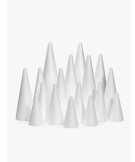 Bright Creations Foam Cones for Crafts  Foam Trees for Crafts & Floral Cones for Flowers  18Pack, White, 412 in