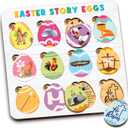 Easter Story Eggs - Resurrection Eggs Easter Story - 12 Wooden Egg Puzzle with Matching Religious Story - Resurrection Gifts for Kids - Christian Toddler Gifts - Christian Basket Stuffer for Kids (Rectangular White)