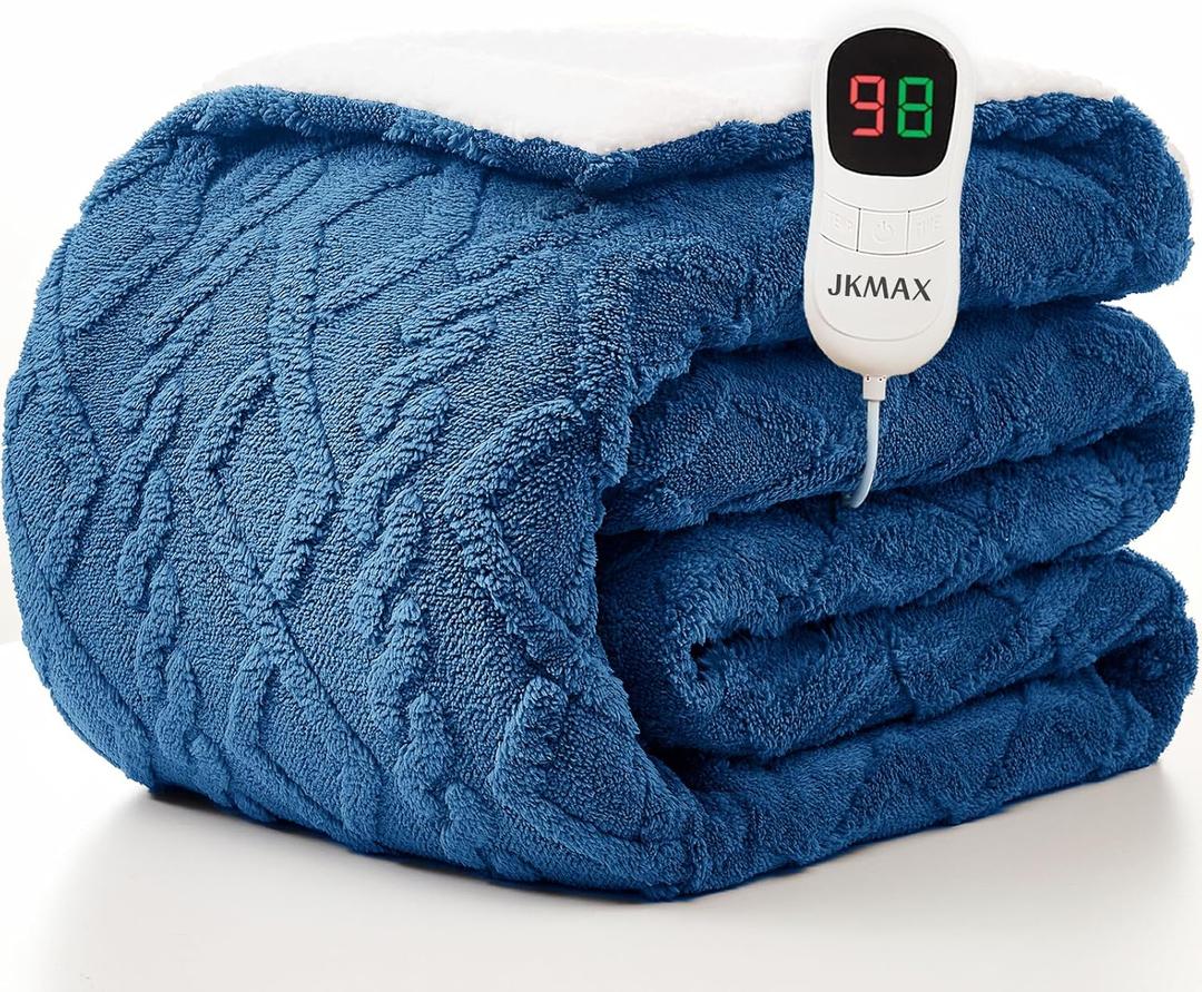 Heated Electric Blanket Full Size-72"x84" Heating Blanket with 10 Heating Levels & 5 Time Settings Over-Heat Protection Winter Warmer for Adults with ETL Certification Blue