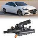 Coolant Thermostat Housing Assembly for Hyundai Sonata Tucson Santa Fe Sport 2010-2016 Kia Sportage Optima Sorento 2011-2016 2.4L L4 Replace 256002G500 25600-2G500 86025 86230 902-5128 817060