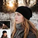 JHYWELL Cotton Beanie Hat Jersey Soft Skull Caps Lightweight Sleep Cap Running Beanies Light Weight Chemo Hat for Men & Women (Black 2 Pack)