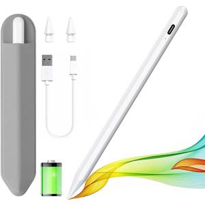 Stylus Pen for iPad 2018-2025 with Palm Rejection, Apple Pencil for Pad11th/10th/9th/8th/7th/6th Gen, iPad Pro 11/12.9 inch, New iPad Air 2025 11&13-inch(M3/2) /5th/4th/3th Gen, iPad mini 6th/5th (White)