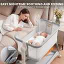 3 in 1 Baby Bassinet,Rocking Bassinets Bedside Sleeper with 6 Adjustable Heights,Breathable Full-Mesh,Comfortable Mattress & Lockable Wheels,Stable Rolling Portable Crib for Newborns(Gray) | Breathable Full Mesh