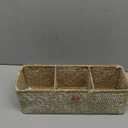 Whitewash Seagrass Tank Basket with Lid Woven Toilet Roll Storage Basket with Sections Rectangular for Organize Snack Toys (Large Compartment 16.5inch L x 5.5inch W x 5.5inch H)