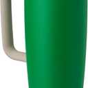 Owala FreeSip Tumbler Insulated Stainless Steel Water Bottle with Built-in Straw and Side Handle, For Travel, Work, School, and Sports, 40oz, BPA Free, Leak Proof, Putting Green