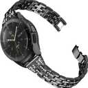 JOYOZY Women Girls Stylish Bands Compatible with Galaxy Watch 6/5/4/FE/7 40mm 44mm/Classic 42mm 43mm 46mm 47mm/Galaxy Watch Active 40mm/Active 2 40mm 44mm/Galaxy Watch 3 41mm/Garmin Vivoactive 3 (Sparkling Black)