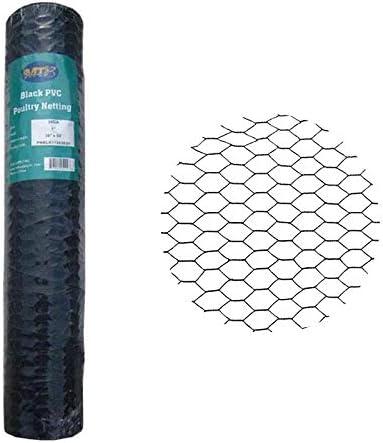 Hexagonal Poultry Netting Chicken Wire 26" 1" Mesh 20GA Black