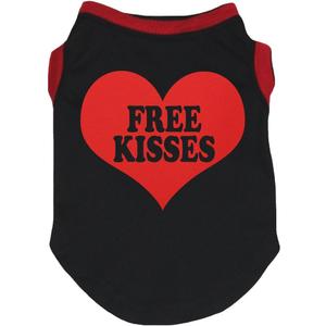 Petitebella 'Free Kisses' Heart Puppy Dog Shirt (Black/Red, X-Large) (X-Large, Black/Red)