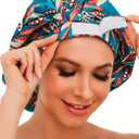 HIUMI Shower Cap for Women Long Hair Reusable Oversized Washable Waterproof Bathing Hair Cap Adjustable Elastic Band for All Hair Lengths
