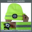 Keains Reflective Stripe LED Beanie with The Light  Winter Knit Hat for Outdoor Work Sports, Gifts for Men Women Dad (One Size, Black)