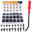 GOOACC 190 Pcs Car Retainer Clips & Fastener Remover - 18 Most Popular Sizes & Applications Auto Push Pin Rivets Set -Door Trim Panel Clips for Toyota, Honda, Nissan, Mazda - Bonus Fastener Remover (190Pcs Clips + Remover)