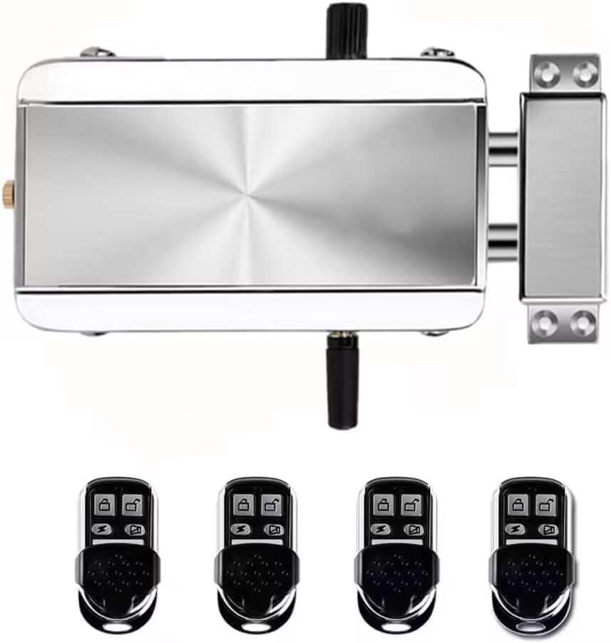 Keyless Entry Electronic Lock with 4 Remote Control, Smart Lock Anti-Theft Deadbolt Access Control System