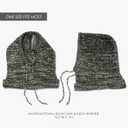 Nicole Miller Winter Balaclava Hood Scarf Ski Mask for Women, Face Cover Neck Gaiter Scarf for Cold Weather (Black/White)