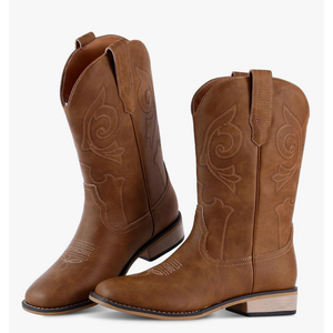 RLW Kids Cowboy Boots for Boys Girls Western Square Toe Youth Cowgirl Boots for Toddler Little & Big Kid 2
