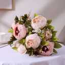 Duovlo Fake Flowers Vintage Artificial Peony Silk Flowers Wedding Home Decoration,Pack of 1 (Light Pink)