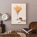 Kitchen Canvas Wall Art Vintage Funky Wall Decor Fries in Glass Art Print Food And Cocktail Canvas Poster Aesthetic Picture Prints Painting for Bar Cart Kitchen Restaurant Wall Decor, 16"x24" Unframed