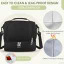 Lunch Box Lunch Bag for Women Men Reusable Insulated Lunch Bag Women Lunch Cooler Tote Bags with Adjustable Shoulder Strap for Office Work Picnic Travel, Black
