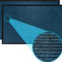 LuxUrux 2-Pack Durable Rubber Door Mats - Waterproof, Low-Profile, Indoor/Outdoor Entry Rugs for Entry, Patio, Garage - Striped Blue Design (23'' x 35'')