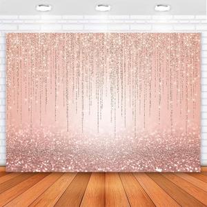 Avezano Rose Gold Backdrop Rose Gold Sweet Pink Birthday Party Background for Women Girls Birthday Baby Shower Banner Kids Portraits Photo Props 7 x 5 ft